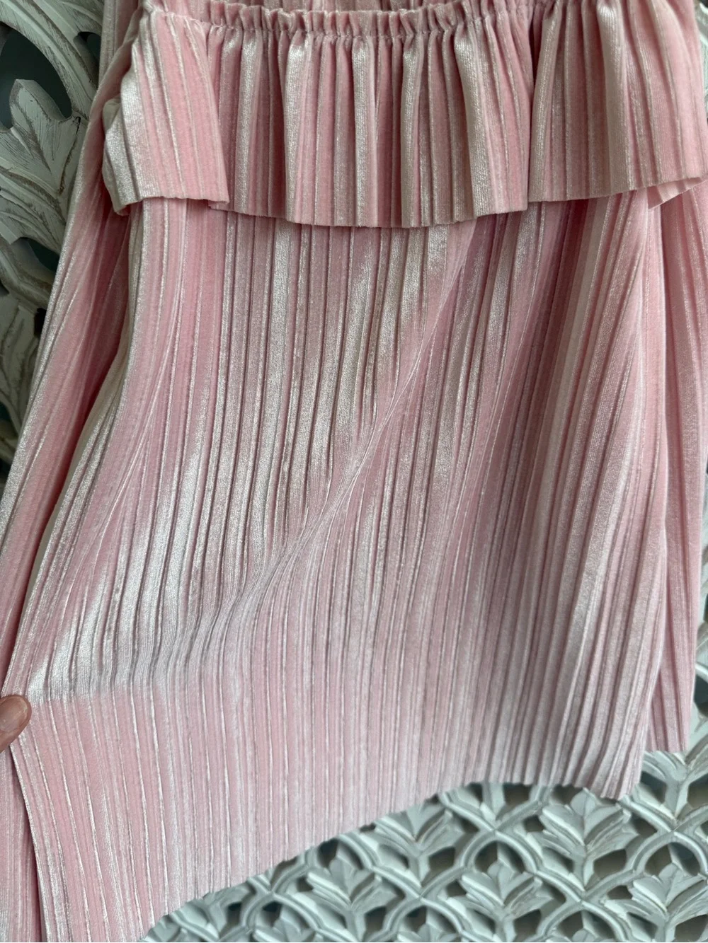 Cat & Jack Pink Pleated Velvet Dress Size 3T